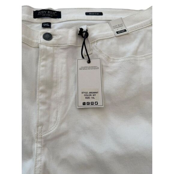 Judy Blue White Bootcut Midrise Stretch Jeans NWT Size 1XL - Picture 3 of 8